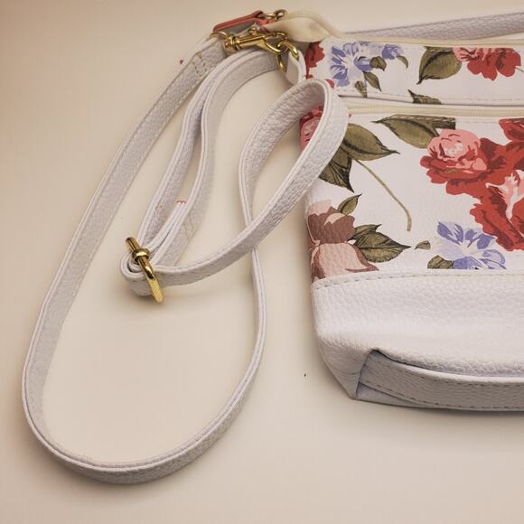 Floral pattern white stone mountain cross body purse bag spring light cute - Picture 8 of 11